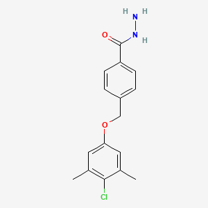 molecular formula C16H17ClN2O2 B3338023 4-[(4-Chloro-3,5-dimethylphenoxy)methyl]benzohydrazide CAS No. 832740-36-0