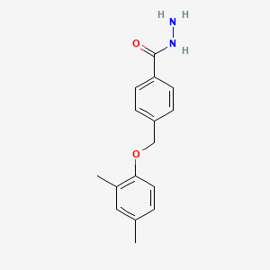 molecular formula C16H18N2O2 B3338075 4-[(2,4-Dimethylphenoxy)methyl]benzohydrazide CAS No. 832741-21-6