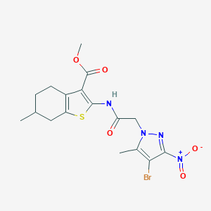 methyl 2-[({4-bromo-3-nitro-5-methyl-1H-pyrazol-1-yl}acetyl)amino]-6-methyl-4,5,6,7-tetrahydro-1-benzothiophene-3-carboxylate