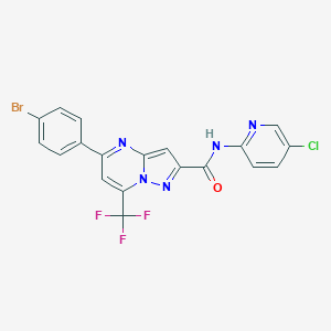 molecular formula C19H10BrClF3N5O B333812 5-(4-bromophenyl)-N-(5-chloropyridin-2-yl)-7-(trifluoromethyl)pyrazolo[1,5-a]pyrimidine-2-carboxamide 