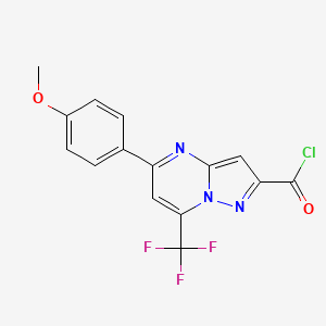 molecular formula C15H9ClF3N3O2 B3338129 5-(4-Methoxyphenyl)-7-(trifluoromethyl)pyrazolo[1,5-a]pyrimidine-2-carbonyl chloride CAS No. 848422-46-8
