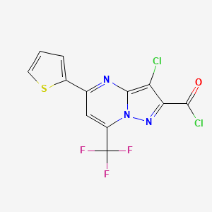 molecular formula C12H4Cl2F3N3OS B3338135 3-Chloro-5-(thiophen-2-yl)-7-(trifluoromethyl)pyrazolo[1,5-a]pyrimidine-2-carbonyl chloride CAS No. 848422-66-2