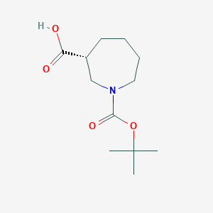 molecular formula C12H21NO4 B3338138 (R)-1-(tert-butoxycarbonyl)azepane-3-carboxylic acid CAS No. 851593-77-6