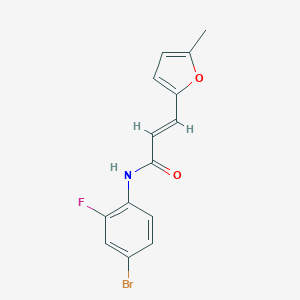 molecular formula C14H11BrFNO2 B333814 N-(4-bromo-2-fluorophenyl)-3-(5-methyl-2-furyl)acrylamide 