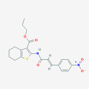 molecular formula C21H22N2O5S B333818 Propyl 2-[(3-{4-nitrophenyl}acryloyl)amino]-4,5,6,7-tetrahydro-1-benzothiophene-3-carboxylate 