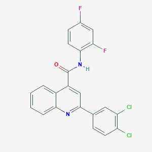 molecular formula C22H12Cl2F2N2O B333829 2-(3,4-dichlorophenyl)-N-(2,4-difluorophenyl)quinoline-4-carboxamide 