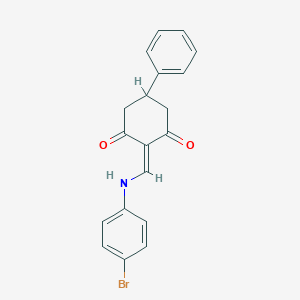 molecular formula C19H16BrNO2 B333831 2-[(4-bromoanilino)methylidene]-5-phenylcyclohexane-1,3-dione 