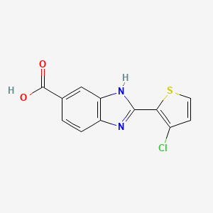 molecular formula C12H7ClN2O2S B3338324 1H-Benzimidazole-5-carboxylic acid, 2-(3-chloro-2-thienyl)- CAS No. 886497-12-7