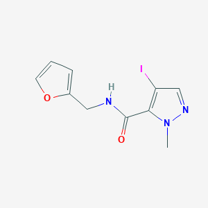 molecular formula C10H10IN3O2 B333835 N-(2-furylmethyl)-4-iodo-1-methyl-1H-pyrazole-5-carboxamide 