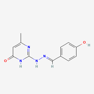 molecular formula C12H12N4O2 B3338419 2-(2-(4-Hydroxybenzylidene)hydrazinyl)-6-methylpyrimidin-4-ol CAS No. 91560-27-9