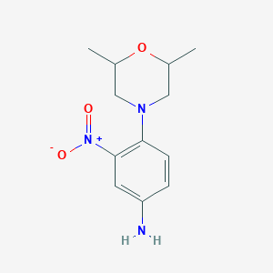 molecular formula C12H17N3O3 B3338492 4-(2,6-Dimethylmorpholin-4-yl)-3-nitroaniline CAS No. 942474-27-3