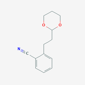 molecular formula C13H15NO2 B3338504 2-(1,3-Dioxan-2-ylethyl)benzonitrile CAS No. 951890-27-0