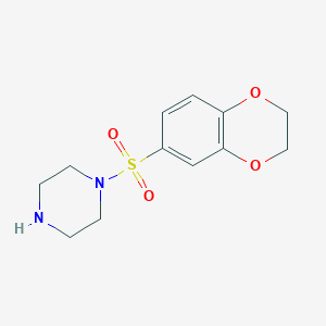 molecular formula C12H16N2O4S B3338521 1-(2,3-Dihydro-benzo[1,4]dioxine-6-sulfonyl)-piperazine CAS No. 95591-73-4