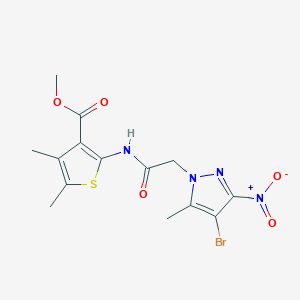 molecular formula C14H15BrN4O5S B333853 methyl 2-{[(4-bromo-5-methyl-3-nitro-1H-pyrazol-1-yl)acetyl]amino}-4,5-dimethylthiophene-3-carboxylate 