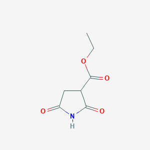 molecular formula C7H9NO4 B3338552 2,5-Dioxo-pyrrolidine-3-carboxylic acid ethyl ester CAS No. 96905-68-9