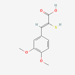 molecular formula C11H12O4S B3338557 2-Propenoic acid, 3-(3,4-dimethoxyphenyl)-2-mercapto- CAS No. 97852-94-3