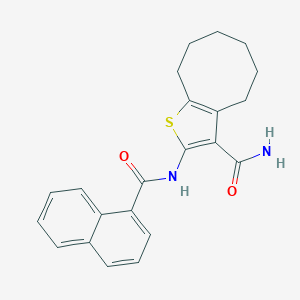 molecular formula C22H22N2O2S B333856 2-(Naphthalene-1-carbonylamino)-4,5,6,7,8,9-hexahydrocycloocta[b]thiophene-3-carboxamide 