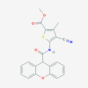 molecular formula C22H16N2O4S B333857 methyl 4-cyano-3-methyl-5-[(9H-xanthen-9-ylcarbonyl)amino]thiophene-2-carboxylate 