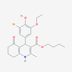molecular formula C23H28BrNO5 B333858 Butyl 4-(3-bromo-5-ethoxy-4-hydroxyphenyl)-2-methyl-5-oxo-1,4,5,6,7,8-hexahydro-3-quinolinecarboxylate 
