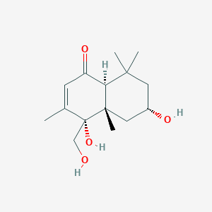 molecular formula C15H24O4 B3338601 2alpha,9alpha,11-Trihydroxy-6-oxodrim-7-ene CAS No. 1175543-03-9