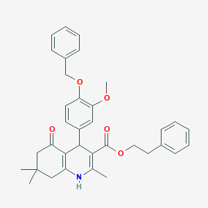 molecular formula C35H37NO5 B333861 2-Phenylethyl 4-[4-(benzyloxy)-3-methoxyphenyl]-2,7,7-trimethyl-5-oxo-1,4,5,6,7,8-hexahydro-3-quinolinecarboxylate 