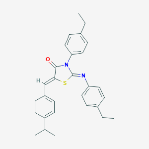 molecular formula C29H30N2OS B333869 3-(4-Ethylphenyl)-2-[(4-ethylphenyl)imino]-5-(4-isopropylbenzylidene)-1,3-thiazolidin-4-one 