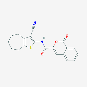 N-(3-cyano-5,6,7,8-tetrahydro-4H-cyclohepta[b]thien-2-yl)-1-oxo-1H-isochromene-3-carboxamide