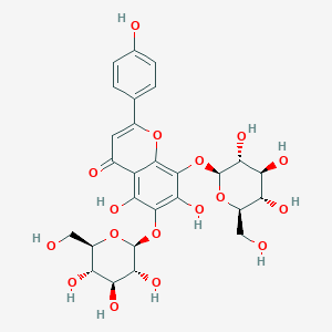 molecular formula C27H30O17 B3338718 2-(4-Hydroxyphenyl)-5,7-dihydroxy-6,8-bis(beta-D-glucopyranosyloxy)-4H-1-benzopyran-4-one CAS No. 90456-53-4