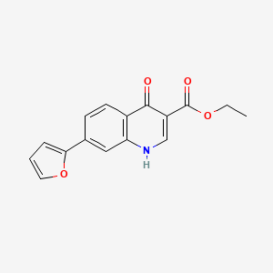 molecular formula C16H13NO4 B3338733 Ethyl 7-(furan-2-yl)-4-oxo-1,4-dihydroquinoline-3-carboxylate CAS No. 102269-47-6