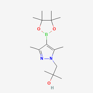molecular formula C15H27BN2O3 B3338746 1-(3,5-Dimethyl-4-(4,4,5,5-tetramethyl-1,3,2-dioxaborolan-2-yl)-1H-pyrazol-1-yl)-2-methylpropan-2-ol CAS No. 1082503-78-3