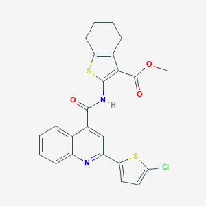 molecular formula C24H19ClN2O3S2 B333876 Methyl 2-({[2-(5-chloro-2-thienyl)-4-quinolinyl]carbonyl}amino)-4,5,6,7-tetrahydro-1-benzothiophene-3-carboxylate 