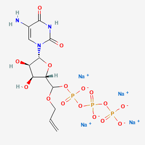 molecular formula C12H16N3Na4O16P3 B3338774 Sodium (allyloxy)((2S,3S,4R,5R)-5-(5-amino-2,4-dioxo-3,4-dihydropyrimidin-1(2H)-yl)-3,4-dihydroxytetrahydrofuran-2-yl)methyl triphosphate CAS No. 112131-73-4