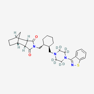 molecular formula C28H36N4O2S B3338779 (1R,2S,6R,7S)-4-[[(1R,2R)-2-[[4-(1,2-benzothiazol-3-yl)-2,2,3,3,5,5,6,6-octadeuteriopiperazin-1-yl]methyl]cyclohexyl]methyl]-4-azatricyclo[5.2.1.02,6]decane-3,5-dione CAS No. 1132654-54-6