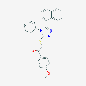 molecular formula C27H21N3O2S B333879 1-(4-methoxyphenyl)-2-{[5-(1-naphthyl)-4-phenyl-4H-1,2,4-triazol-3-yl]sulfanyl}ethanone 