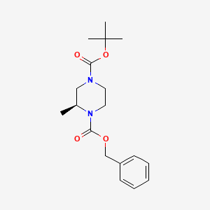 molecular formula C18H26N2O4 B3338796 1-benzyl 4-(tert-butyl) (S)-2-methylpiperazine-1,4-dicarboxylate CAS No. 1163793-31-4