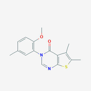 molecular formula C16H16N2O2S B333883 3-(2-methoxy-5-methylphenyl)-5,6-dimethylthieno[2,3-d]pyrimidin-4(3H)-one 