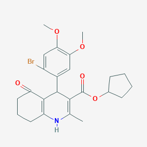 molecular formula C24H28BrNO5 B333884 Cyclopentyl 4-(2-bromo-4,5-dimethoxyphenyl)-2-methyl-5-oxo-1,4,5,6,7,8-hexahydro-3-quinolinecarboxylate 