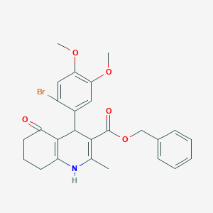Benzyl 4-(2-bromo-4,5-dimethoxyphenyl)-2-methyl-5-oxo-1,4,5,6,7,8-hexahydro-3-quinolinecarboxylate