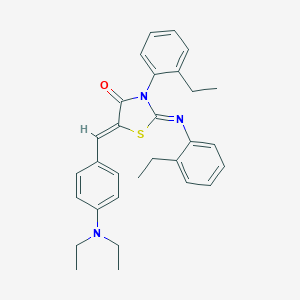 molecular formula C30H33N3OS B333892 (2Z,5Z)-5-[4-(diethylamino)benzylidene]-3-(2-ethylphenyl)-2-[(2-ethylphenyl)imino]-1,3-thiazolidin-4-one 
