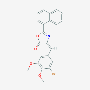 molecular formula C22H16BrNO4 B333894 4-(3-bromo-4,5-dimethoxybenzylidene)-2-(1-naphthyl)-1,3-oxazol-5(4H)-one 