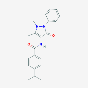molecular formula C21H23N3O2 B333899 N-(1,5-dimethyl-3-oxo-2-phenyl-2,3-dihydro-1H-pyrazol-4-yl)-4-isopropylbenzamide 