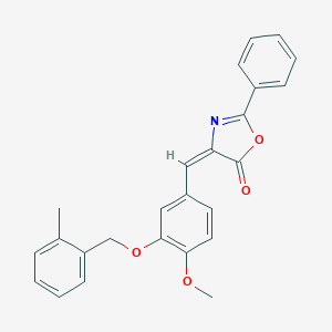 molecular formula C25H21NO4 B333906 4-{4-methoxy-3-[(2-methylbenzyl)oxy]benzylidene}-2-phenyl-1,3-oxazol-5(4H)-one 