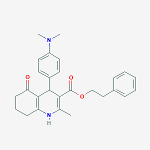 molecular formula C27H30N2O3 B333911 2-Phenylethyl 4-[4-(dimethylamino)phenyl]-2-methyl-5-oxo-1,4,5,6,7,8-hexahydroquinoline-3-carboxylate 