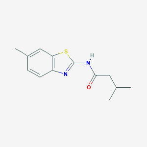 molecular formula C13H16N2OS B333914 3-methyl-N-(6-methyl-1,3-benzothiazol-2-yl)butanamide 