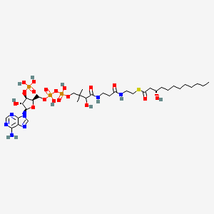 molecular formula C33H58N7O18P3S B3339141 S-[2-[3-[[4-[[[(2R,3R,4R,5R)-5-(6-aminopurin-9-yl)-4-hydroxy-3-phosphonooxyoxolan-2-yl]methoxy-hydroxyphosphoryl]oxy-hydroxyphosphoryl]oxy-2-hydroxy-3,3-dimethylbutanoyl]amino]propanoylamino]ethyl] (3S)-3-hydroxydodecanethioate CAS No. 72059-49-5
