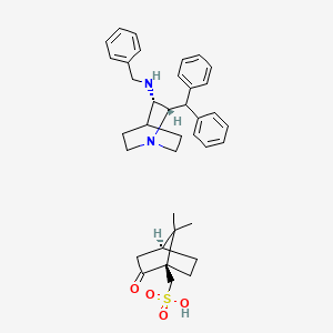 molecular formula C37H46N2O4S B3339204 Bicyclo[2.2.1]heptane-1-methanesulfonic acid, 7,7-dimethyl-2-oxo-, (1R,4S)-, compd. with (2S,3S)-2-(diphenylmethyl)-N-(phenylmethyl)-1-azabicyclo[2.2.2]octan-3-amine (1:1) CAS No. 862543-55-3
