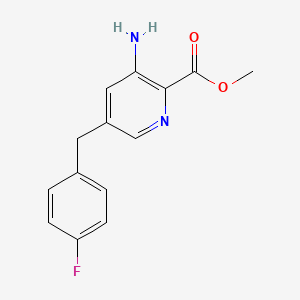 molecular formula C14H13FN2O2 B3339211 Methyl 3-amino-5-(4-fluorobenzyl)picolinate CAS No. 863443-05-4