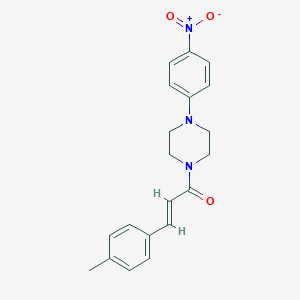 molecular formula C20H21N3O3 B333924 1-{4-Nitrophenyl}-4-[3-(4-methylphenyl)acryloyl]piperazine 