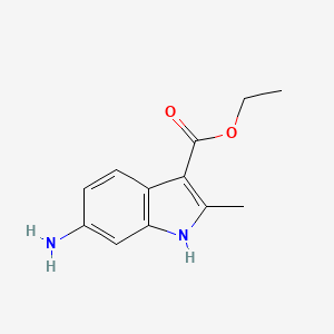 molecular formula C12H14N2O2 B3339289 Ethyl 6-amino-2-methyl-1H-indole-3-carboxylate CAS No. 945655-37-8