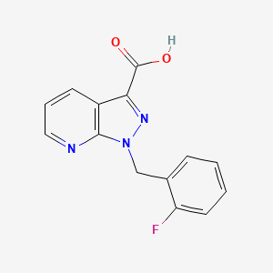 molecular formula C14H10FN3O2 B3339293 1-(2-Fluorobenzyl)-1H-pyrazolo[3,4-b]pyridine-3-carboxylic acid CAS No. 956011-26-0